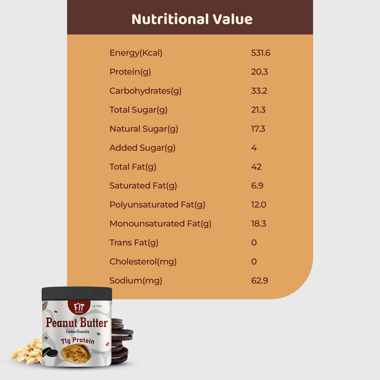 Cookie Crunchy Peanut Butter | Rich in Protein | Gluten Free | 350g