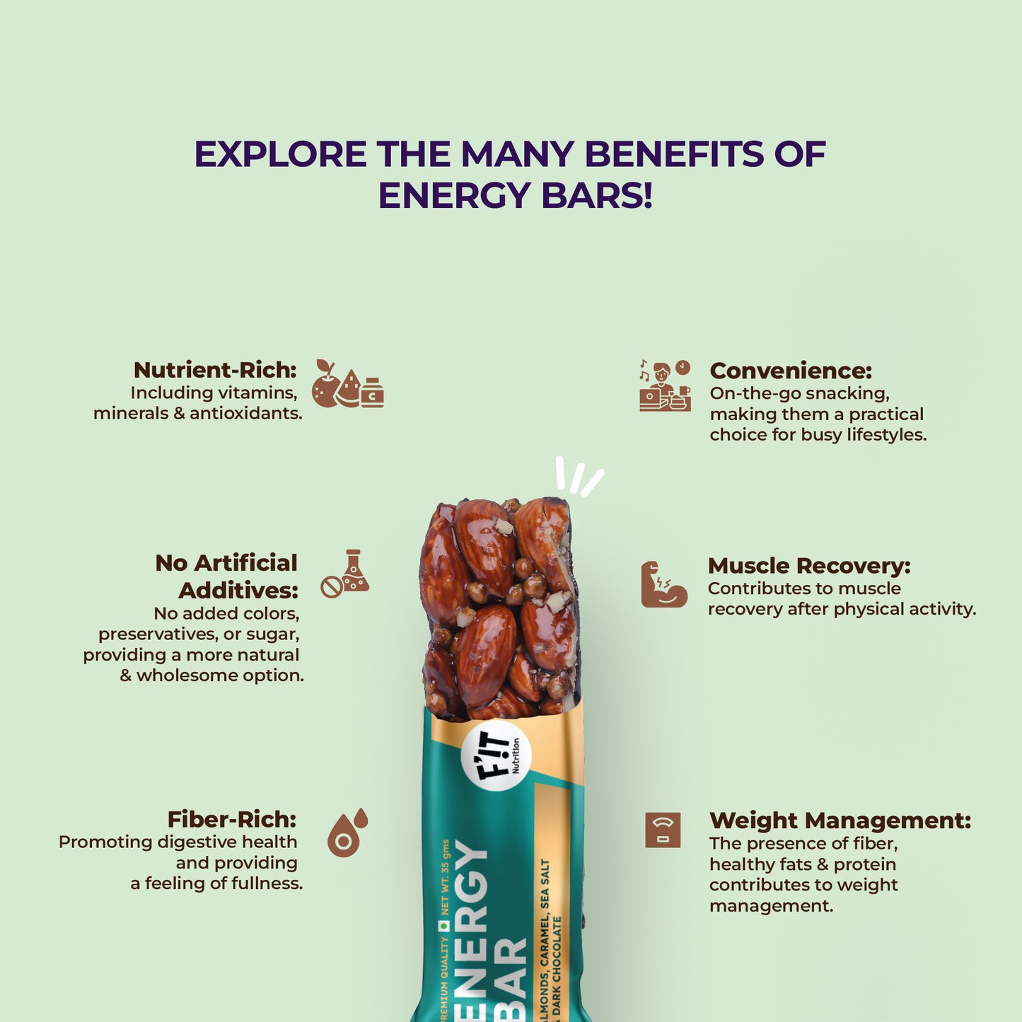 Premium Energy Bar | Almonds(73%), Sea Salt & Dark Chocolate | Pack of 4 | No Added Sugar | Protein & Fiber rich