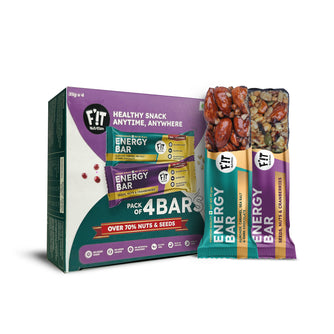 Combo pack | Almonds(73%), Sea Salt & Dark Chocolate and Seeds, Nuts & Cranberries(70%) | Pack of 4 | No Added Sugar | Protein & Fiber rich
