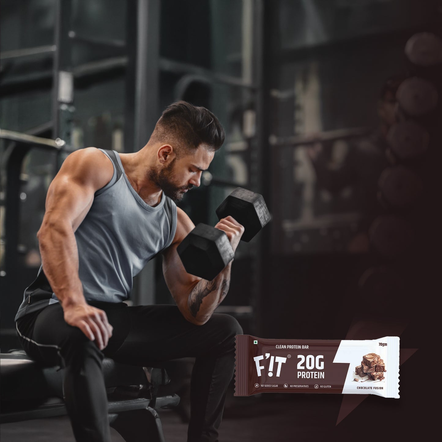 Chocolate Fusion High Protein Bar - 20g Protein - Pack of 4