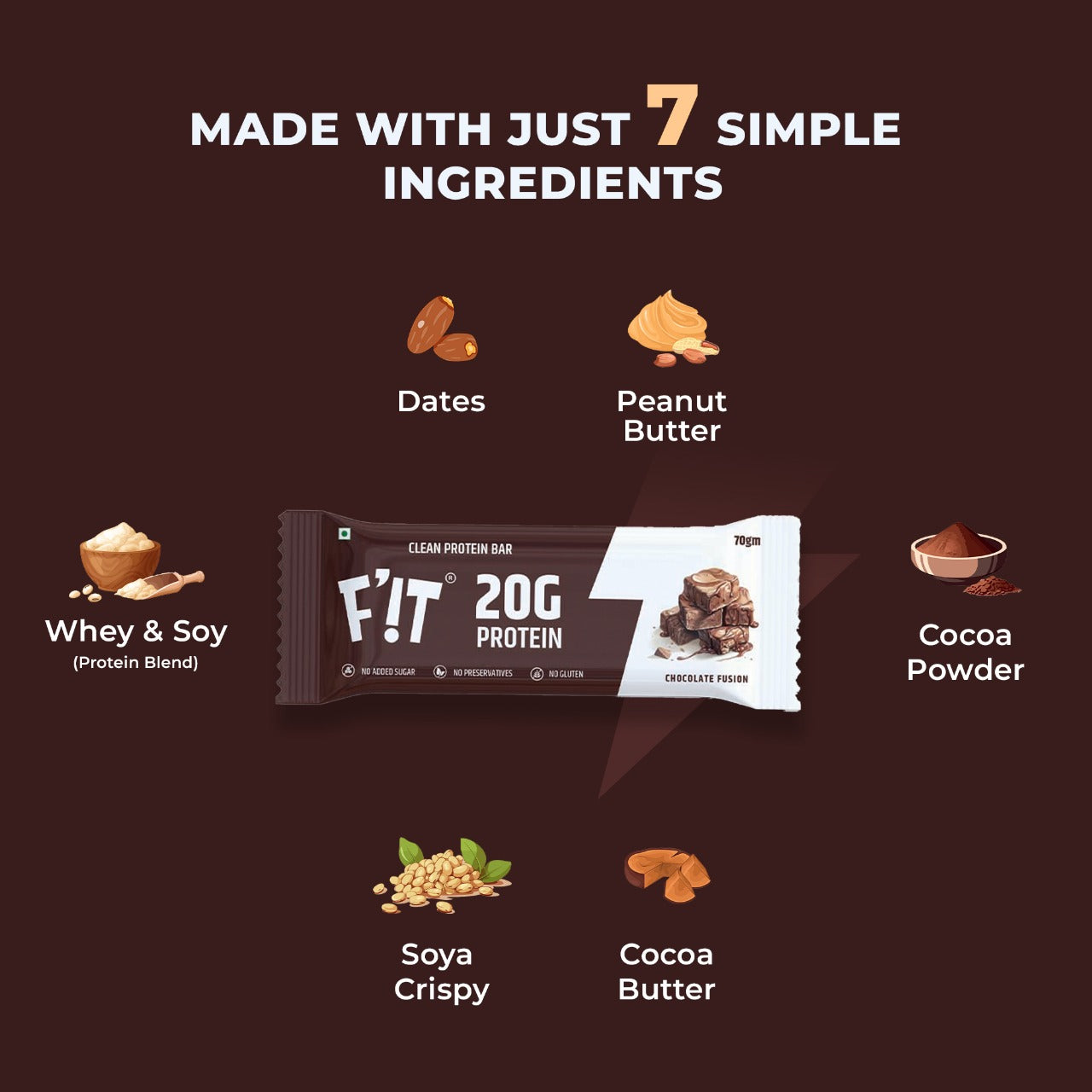 Chocolate Fusion High Protein Bar - 20g Protein - Pack of 4