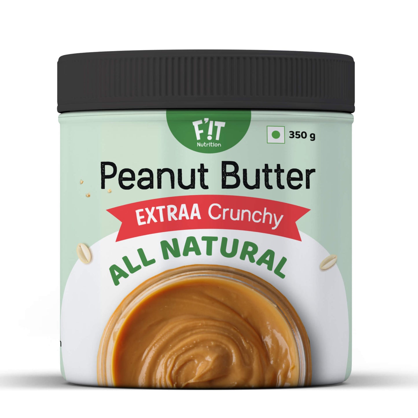 Natural (Unsweetened) Peanut Butter EXTRAA Crunchy | No Sugar | No Salt | No Preservatives | Rich in Protein | Vegan | Gluten Free | 350g