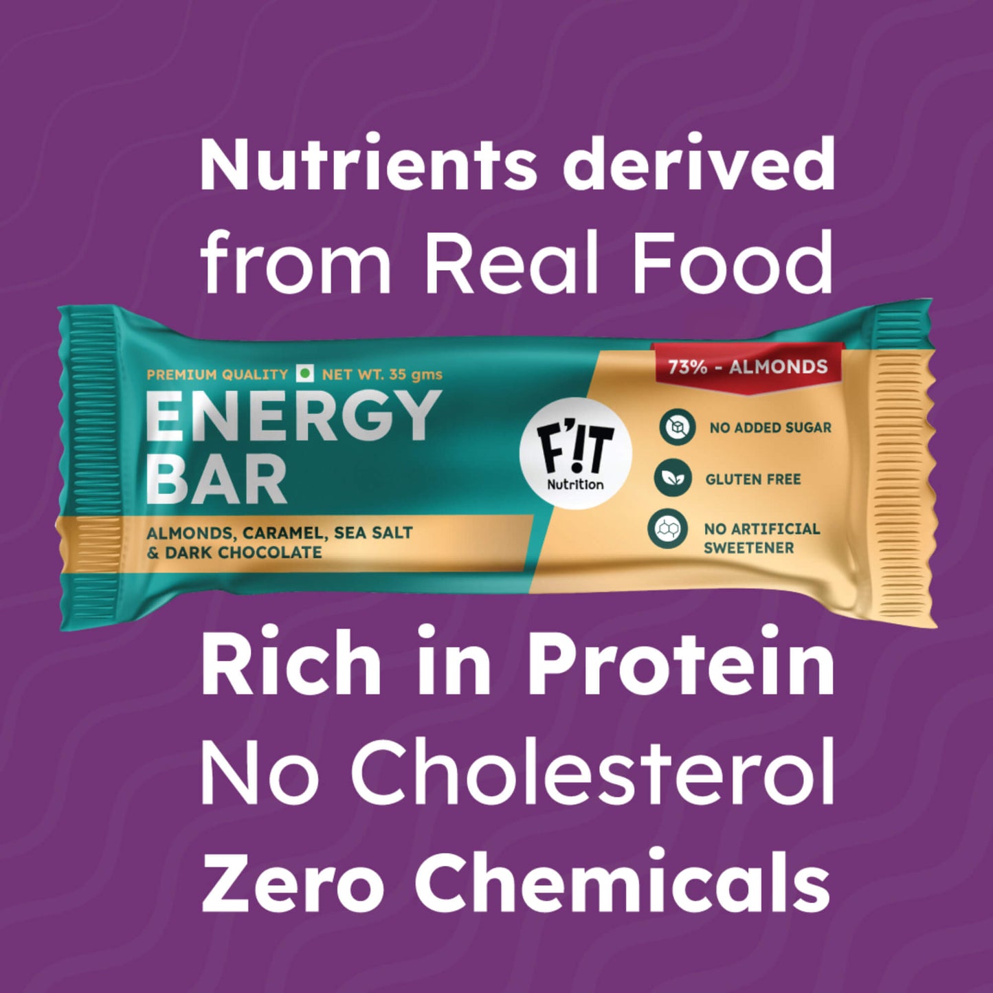 Premium Energy Bar | Almonds(73%), Sea Salt & Dark Chocolate | Pack of 1 | No Added Sugar | Protein & Fiber rich