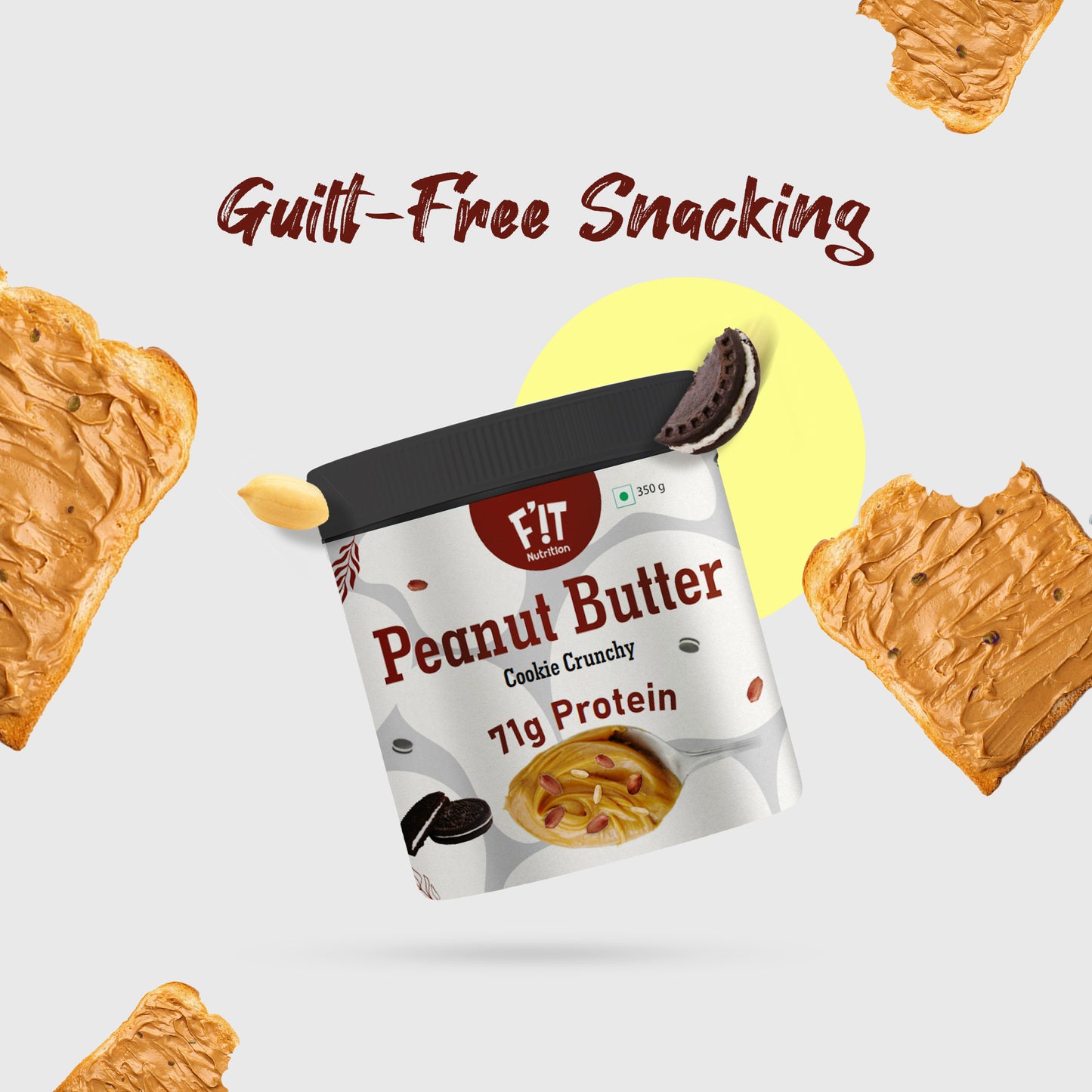 Cookie Crunchy Peanut Butter | Rich in Protein | Gluten Free | 350g
