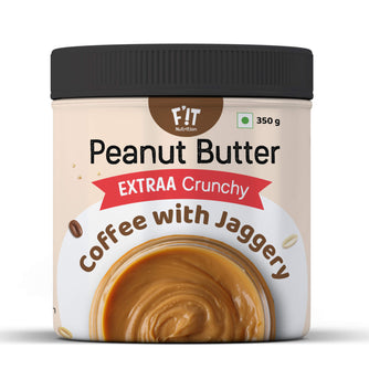 Coffee with Jaggery Peanut Butter EXTRAA Crunchy | Rich in Protein | Gluten Free | 350g-Growfitter