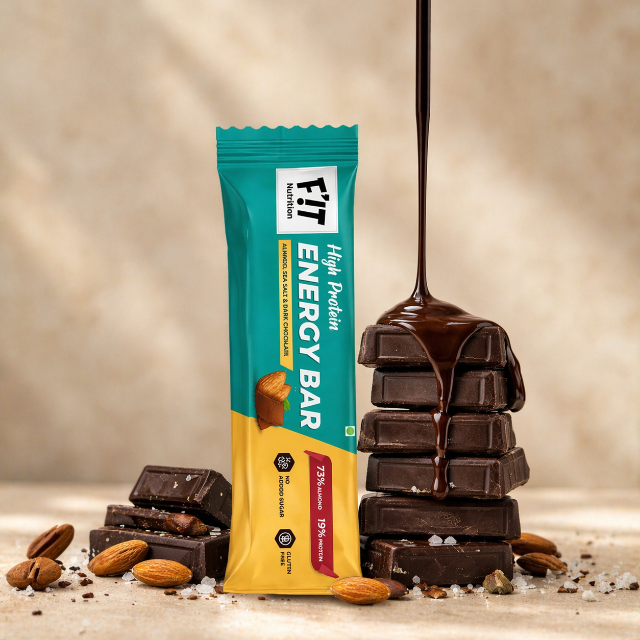 Almonds, Sea Salt & Dark Chocolate Energy Bar - Pack of 5