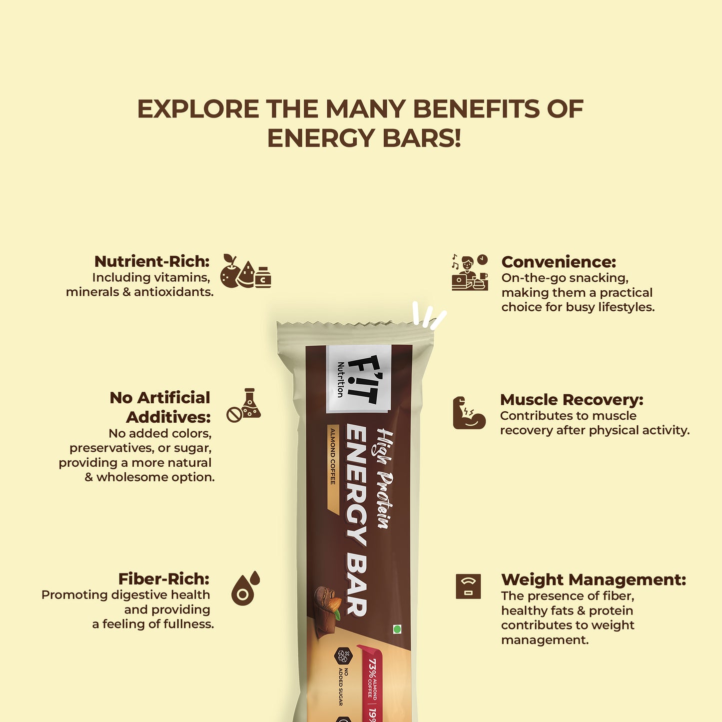 Coffee Almond Energy Bar - Pack of 5