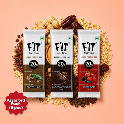 Assorted 20g Protein Bar - Pack of 70g x 6 (Each variant 2 pcs)