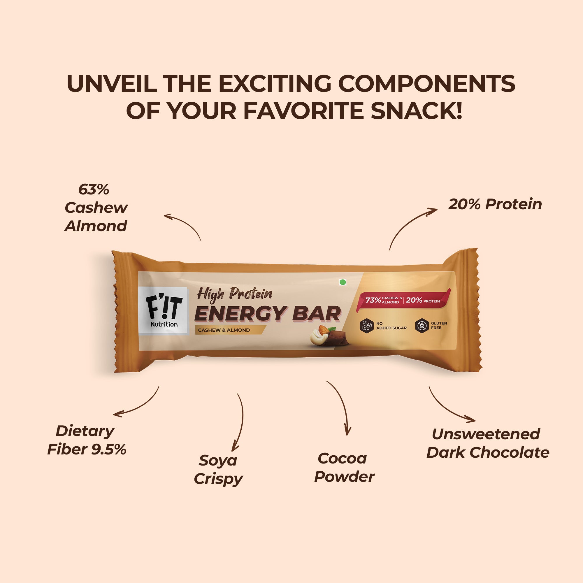 Cashew Almond Energy Bar - Pack of 5