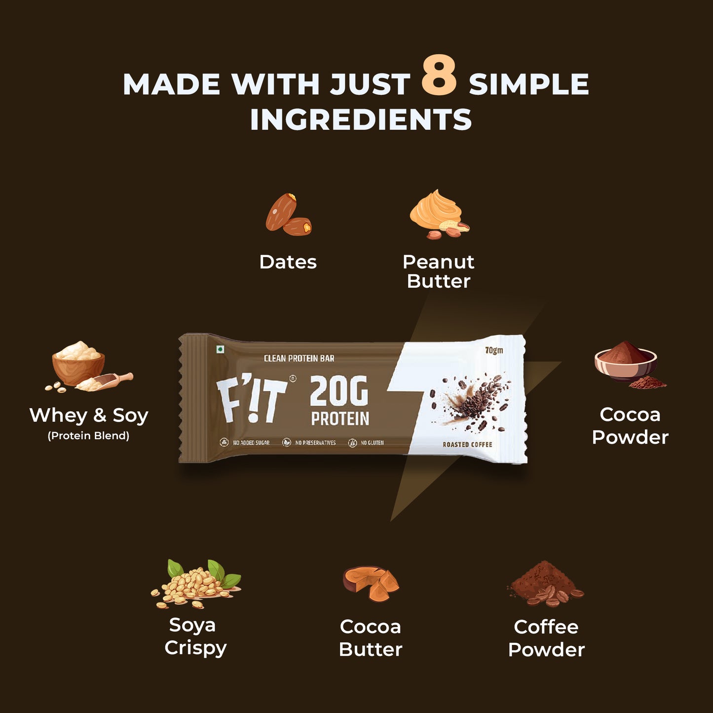 Roasted Coffee High Protein Bar - 20g Protein - Pack of 4