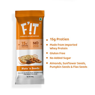 Nuts N Seeds Whey Protein Bar, Pack of 1