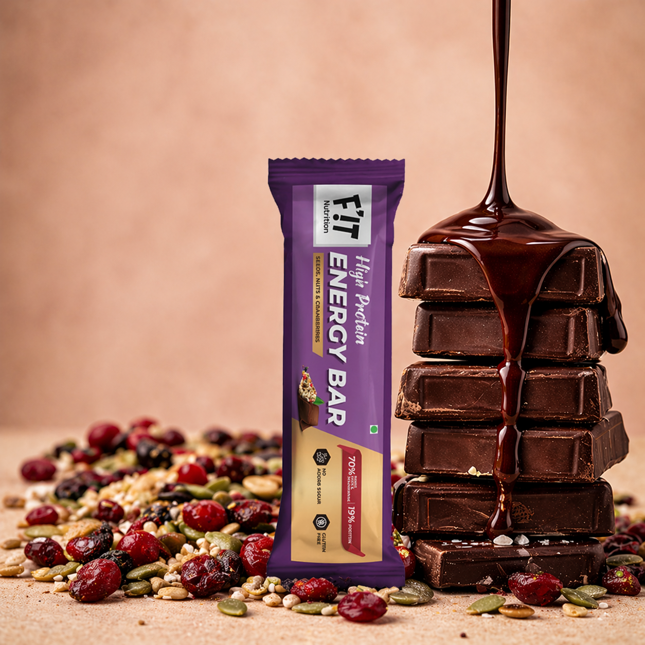 Seeds, Nuts & Cranberry Energy Bar - Pack of 5