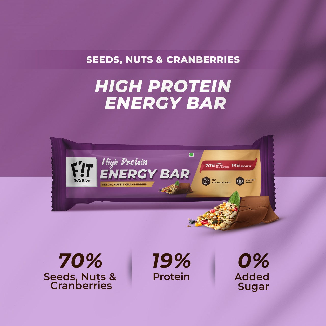 Seeds, Nuts & Cranberry Energy Bar - Pack of 5