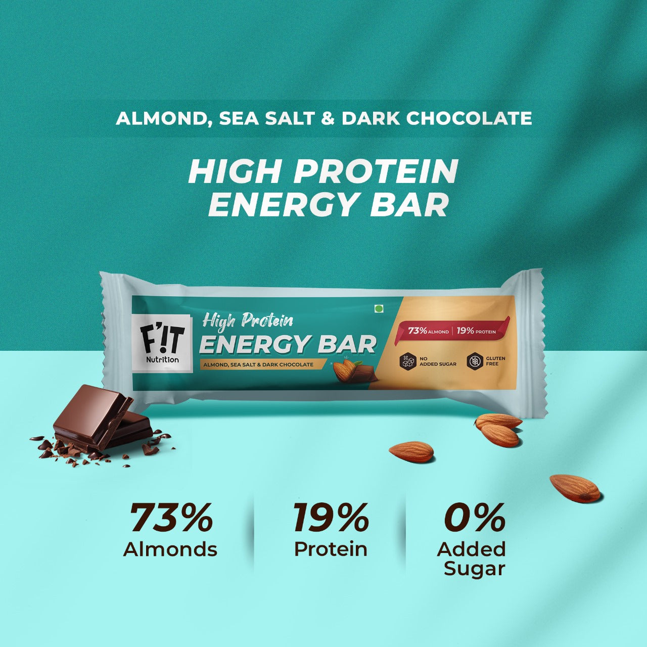 Almonds, Sea Salt & Dark Chocolate Energy Bar - Pack of 5