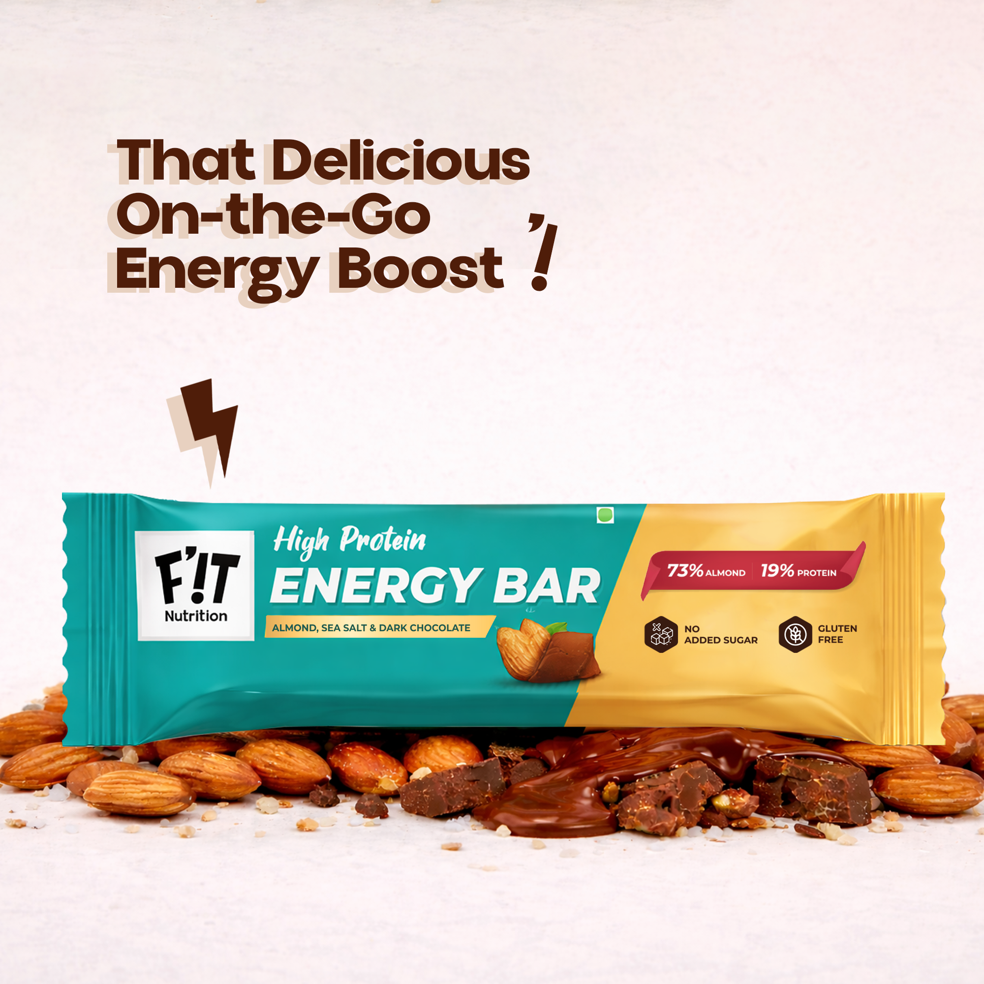 Almonds, Sea Salt & Dark Chocolate Energy Bar - Pack of 5