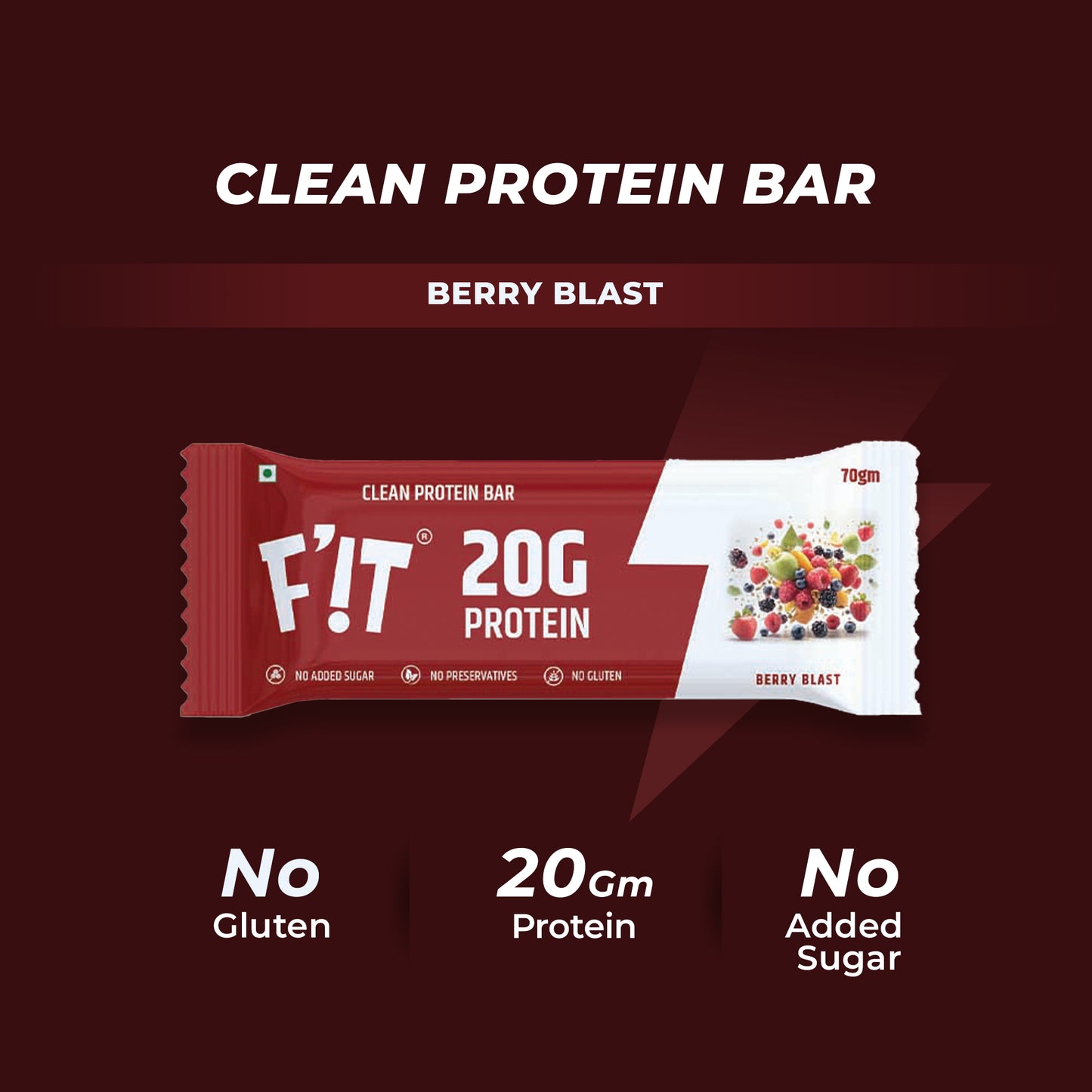 High Protein Bars Combo (Chocolate Fusion | Berry Blast | Roasted Coffee) - 20g Protein - Pack of 6
