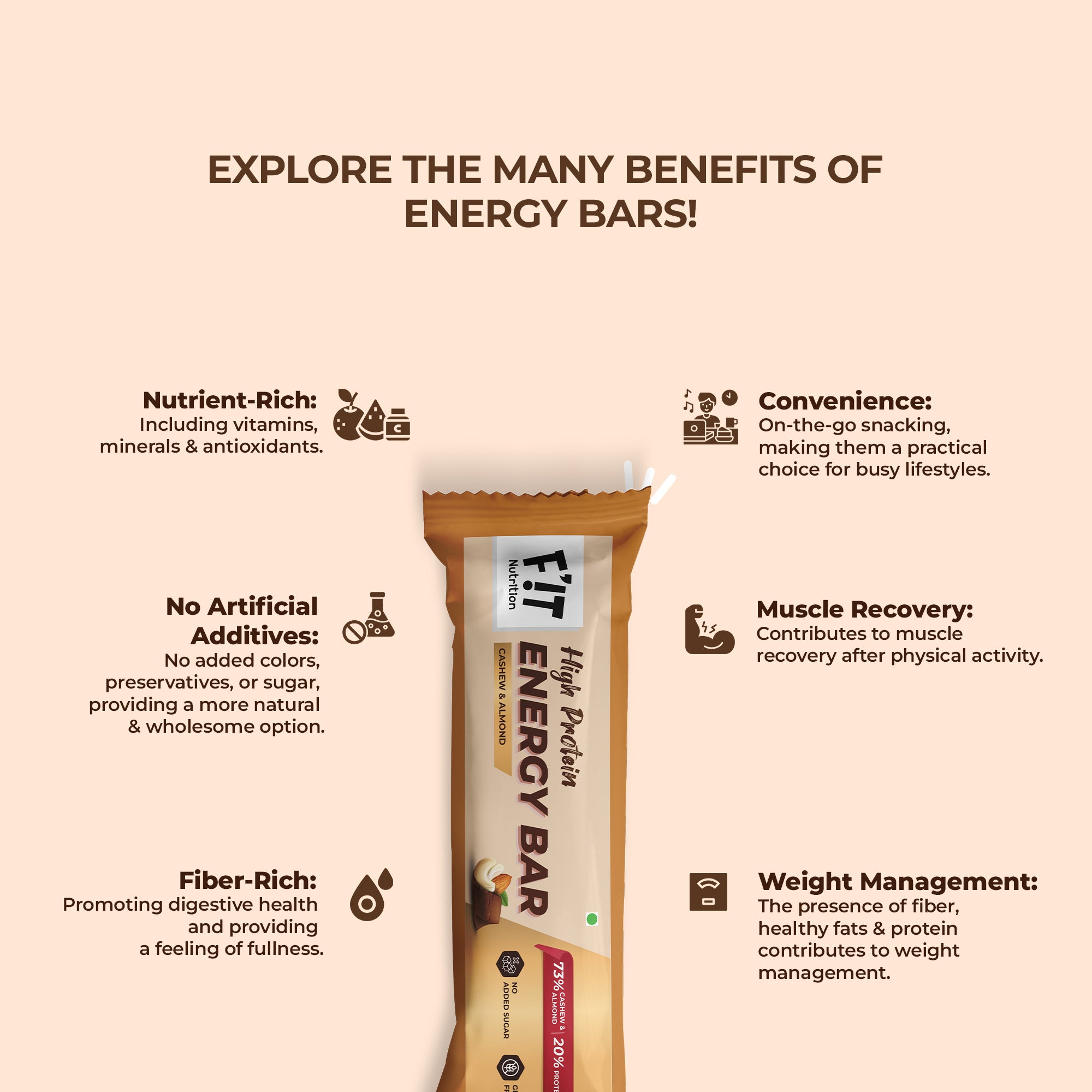 Cashew Almond Energy Bar - Pack of 5