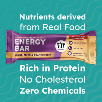 Premium Energy Bar | Seeds, Nuts & Cranberries(70%) | Pack of 1 | No Added Sugar | Protein & Fiber rich